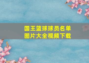 国王篮球球员名单图片大全视频下载