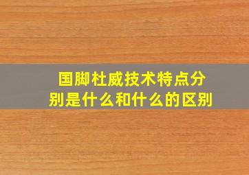 国脚杜威技术特点分别是什么和什么的区别