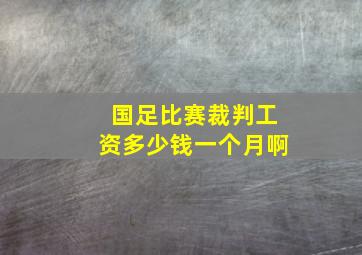 国足比赛裁判工资多少钱一个月啊