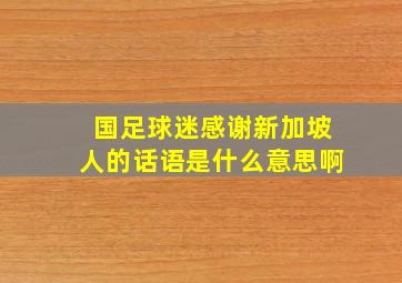 国足球迷感谢新加坡人的话语是什么意思啊