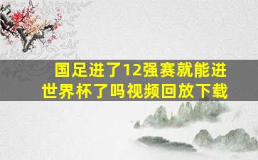 国足进了12强赛就能进世界杯了吗视频回放下载