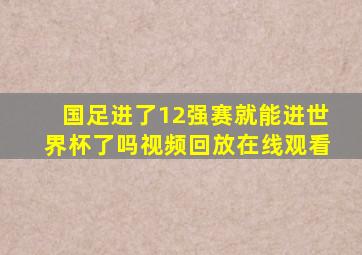 国足进了12强赛就能进世界杯了吗视频回放在线观看