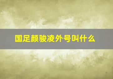 国足颜骏凌外号叫什么