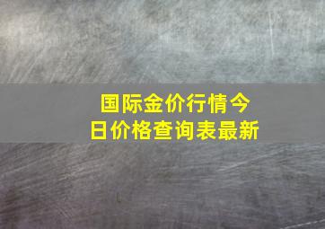 国际金价行情今日价格查询表最新