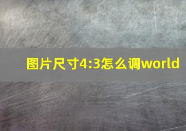 图片尺寸4:3怎么调world