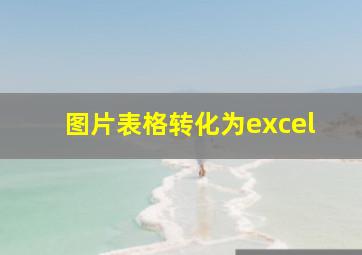 图片表格转化为excel