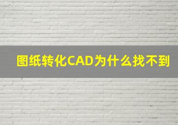 图纸转化CAD为什么找不到