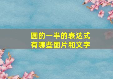 圆的一半的表达式有哪些图片和文字