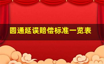 圆通延误赔偿标准一览表