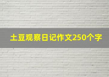 土豆观察日记作文250个字