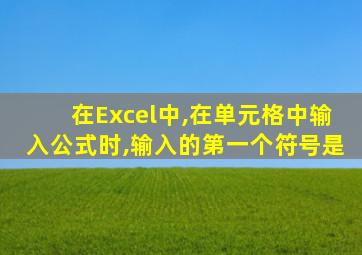 在Excel中,在单元格中输入公式时,输入的第一个符号是