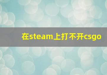 在steam上打不开csgo