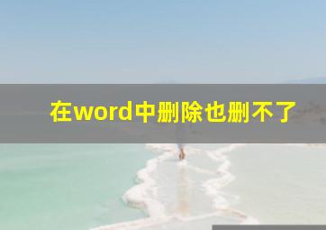 在word中删除也删不了