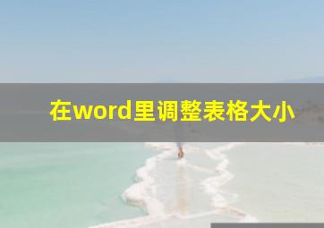 在word里调整表格大小