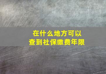 在什么地方可以查到社保缴费年限