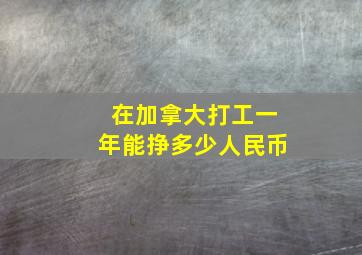 在加拿大打工一年能挣多少人民币