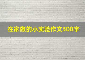 在家做的小实验作文300字