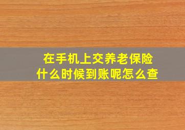 在手机上交养老保险什么时候到账呢怎么查