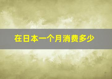 在日本一个月消费多少