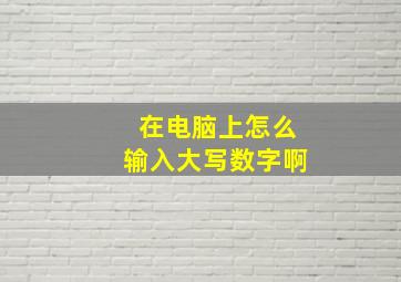 在电脑上怎么输入大写数字啊