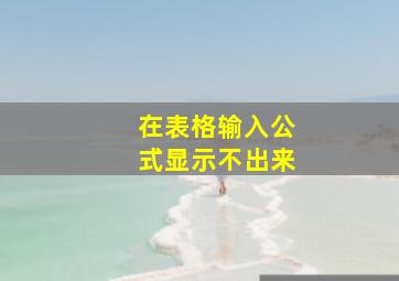 在表格输入公式显示不出来