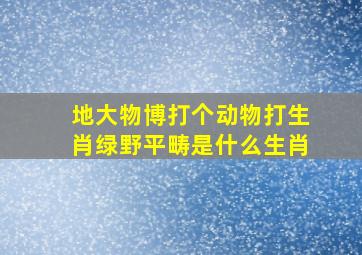 地大物博打个动物打生肖绿野平畴是什么生肖