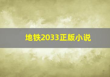 地铁2033正版小说