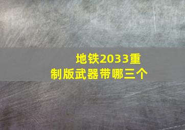 地铁2033重制版武器带哪三个