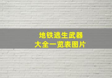 地铁逃生武器大全一览表图片