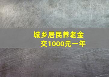 城乡居民养老金交1000元一年