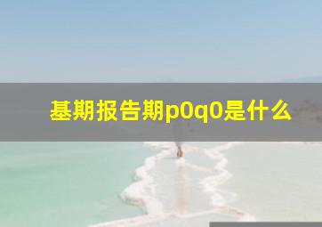 基期报告期p0q0是什么