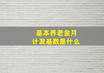 基本养老金月计发基数是什么