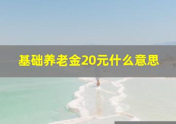 基础养老金20元什么意思