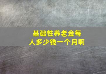 基础性养老金每人多少钱一个月啊