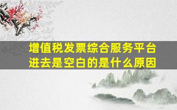 增值税发票综合服务平台进去是空白的是什么原因