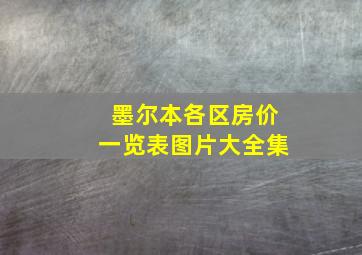 墨尔本各区房价一览表图片大全集