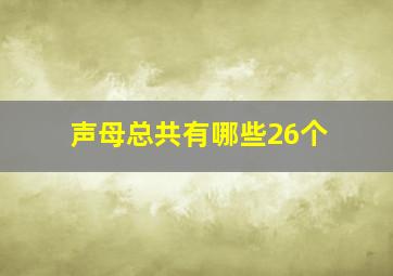 声母总共有哪些26个