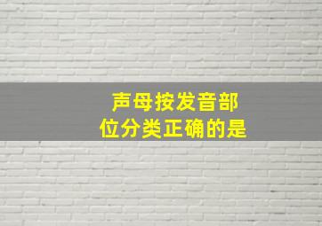 声母按发音部位分类正确的是