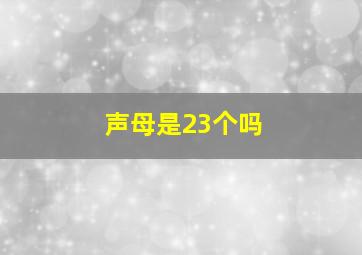 声母是23个吗