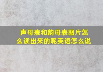 声母表和韵母表图片怎么读出来的呢英语怎么说