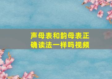 声母表和韵母表正确读法一样吗视频