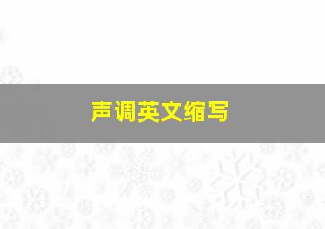 声调英文缩写