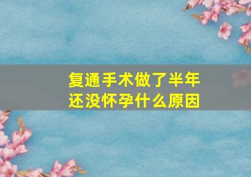 复通手术做了半年还没怀孕什么原因