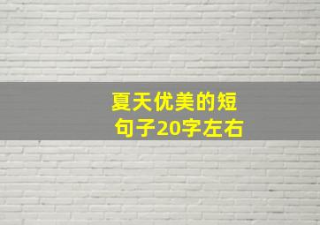 夏天优美的短句子20字左右