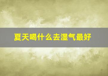 夏天喝什么去湿气最好