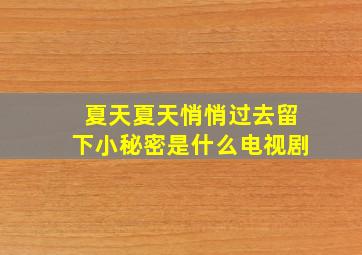 夏天夏天悄悄过去留下小秘密是什么电视剧