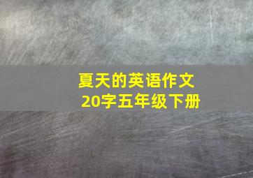 夏天的英语作文20字五年级下册