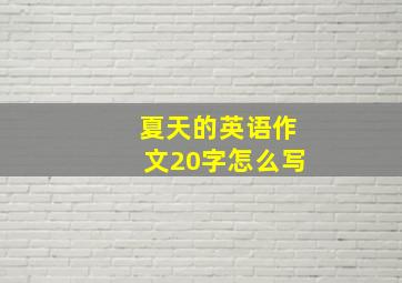 夏天的英语作文20字怎么写