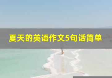 夏天的英语作文5句话简单