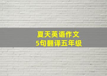 夏天英语作文5句翻译五年级